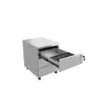 Caisson mobile en métal 3 tiroirs aluminium monté
