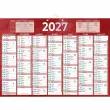 5 Calendriers banque - Rouge - 13 mois - 54x38,5 cm - Janvier &agrave; d&eacute;cembre - BOUCHUT GRANDREMY 