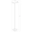 Lampadaire droit LED 30W chrom&eacute;, avec variateur noir 