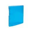 Classeur 4 anneaux polypropyl&egrave;ne transparent glac&eacute; - Dos 4 cm - Bleu - Exacompta 