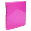 Classeur 4 anneaux polypropylène transparent glacé - Dos 4 cm - rose - EXACOMPTA