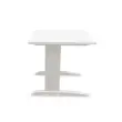 Table 80 x 80 blanc - pieds aluminium