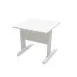 Table 80 x 80 blanc - pieds aluminium