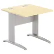 Table 80 x 80 h&ecirc;tre - pieds aluminium 
