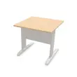 Table 80 x 80 h&ecirc;tre - pieds aluminium 