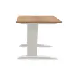Table 80 x 80 noyer - pieds aluminium 