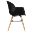 2 Fauteuils WISEMAN pieds hêtre assise noire montées