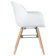 2 Fauteuils WISEMAN pieds hêtre assise blanche montés