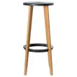2 Tabourets WOODY pied hêtre assise noire montés