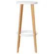 2 Tabourets WOODY pied hêtre assise blanche montés