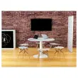 Table EASYDESK ronde Ø115cm pied blancplateau blanc