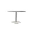 Table ronde diam 116 cm plateau blanc pied argent pied tulipe
