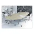 Table rabattable avec roulettes - 190 x 70 cm - Hêtre et alu - Angle à gauche