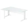 Bureau BUENOS AIRES compact retour à gauche gris/blanc, L180