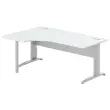 Bureau BUENOS AIRES compact retour à gauche gris/alu, L180