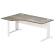 Bureau BUENOS AIRES compact retour à gauche noyer/blanc, L180