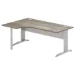 Bureau BUENOS AIRES compact retour à gauche noyer/alu, L180
