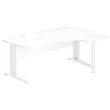 Bureau BUENOS AIRES compact retour &agrave; droite blanc/blanc, L180 