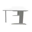 Bureau BUENOS AIRES compact retour &agrave; droite blanc/alu, L180 
