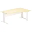 Bureau BUENOS AIRES compact retour à droite hêtre/blanc, L180