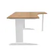 Bureau BUENOS AIRES compact retour à droite noyer/blanc, L180