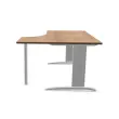 Bureau BUENOS AIRES compact retour à droite noyer/blanc, L180