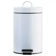 Poubelle à pédale finition acier blanc12 L