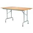 Table pliante Rico &ndash; 120 x 80 cm &ndash; H&ecirc;tre naturel et pieds aluminium 