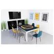 2 Chaises MUST H87 x P54 x L45 cm pied noir assise grise