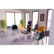 2 Chaises MUST H87 x P54 x L45 cm pied noir assise bleue