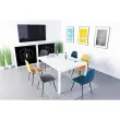 2 Chaises MUST H87 x P54 x L45 cm pied noir assise bleue