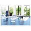 2 Chaises cube pieds forme trapèze noirsassise noire montées