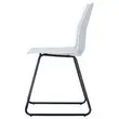 2 Chaises cube pieds trapèze noirs assise blanche