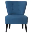 Fauteuil Brighton pieds noirs rev&ecirc;tement bleu mont&eacute; 