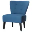 Fauteuil Brighton pieds noirs rev&ecirc;tement bleu mont&eacute; 