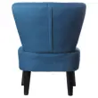 Fauteuil Brighton pieds noirs rev&ecirc;tement bleu mont&eacute; 