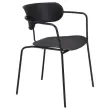 2 Chaises bistro pieds noirs assise noire