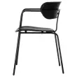 2 Chaises bistro pieds noirs assise noire