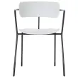 2 Chaises bistro pieds noirs assise blanche mont&eacute;es 