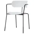 2 Chaises bistro pieds noirs assise blanche mont&eacute;es 