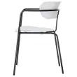 2 Chaises bistro pieds noirs assise blanche mont&eacute;es 