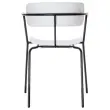 2 Chaises bistro pieds noirs assise blanche mont&eacute;es 