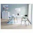 2 Chaises bistro pieds noirs assise bleue mont&eacute;es 