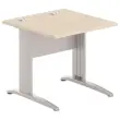 Table 80 x 80 acacia clair - pieds aluminium 