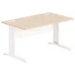 Bureau Buenos Aires - Plateau acacia clair et pieds blancs - 140 x 80 cm - FIDUCIAL OFFICE SOLUTIONS 