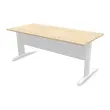 Bureau Buenos Aires - Plateau acacia clair et pieds blancs - 180x80 cm 