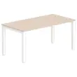 Bureau Bruxelles – 160 x 80 cm – Plateau acacia et pieds blancs - FIDUCIAL