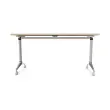 Table rabattable &agrave; roulettes - 150 x 70 cm - Acacia/alu 