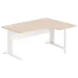 Bureau BUENOS AIRES compact retour à droite acacia/blanc, L160