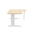 Bureau BUENOS AIRES compact retour à droite acacia/blanc, L160